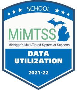 MiMTSS Badge for data utilization awarded to New Branches Charter Academy