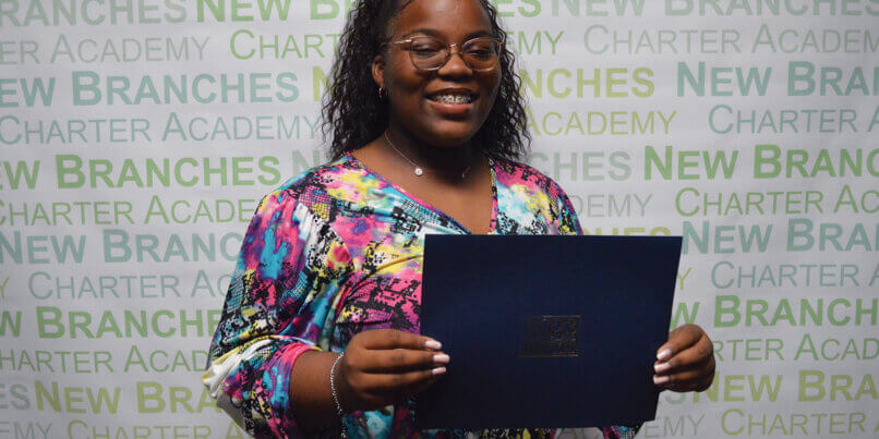 Photo of Maree King graduating at New Branches Charter Academy