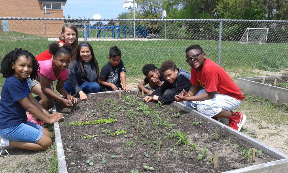NBCA students working with the Groundswell Initiative at GVSU.